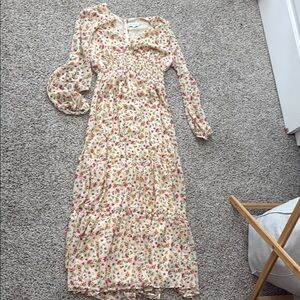 Lost + Wander Pink Tan V-Neck Sundress